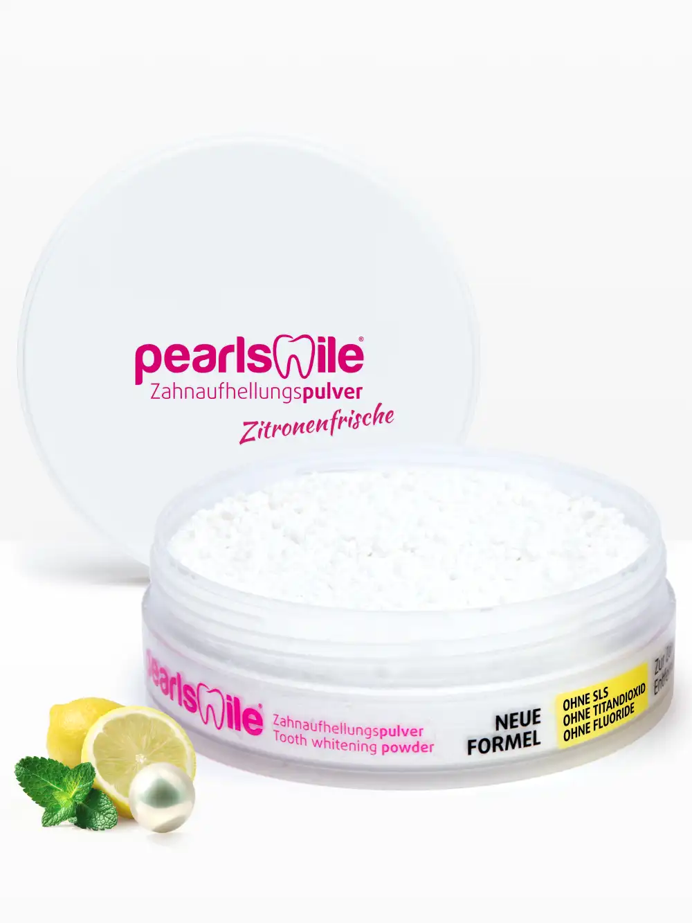 PearlSmile Teeth Whitening Powder – Lemon-Mint – Tooth Whitening Powder Without Fluoride